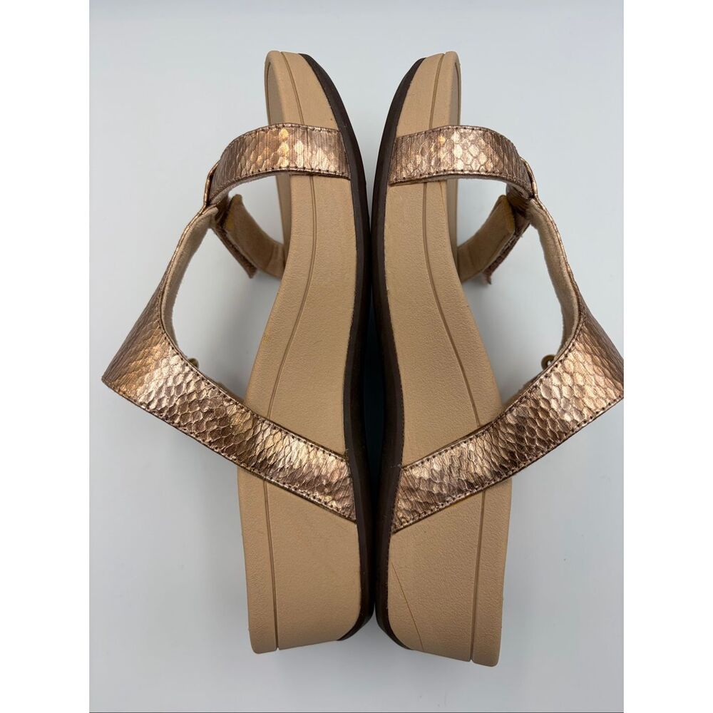 Vionic Ellie Metallic Snake Rose Gold Comfort Wedge Sandals Size 7 - Picture 7 of 10